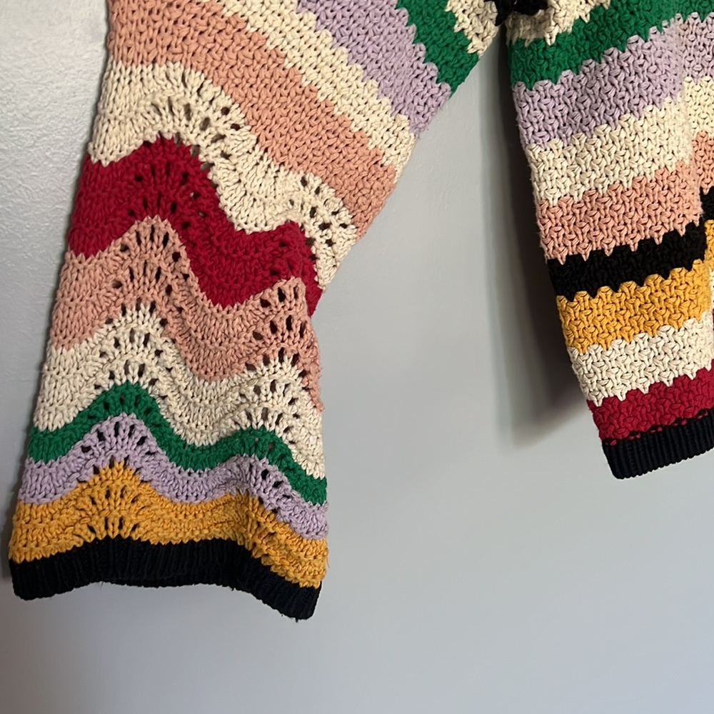 alice + olivia crocheted sweater, sz L - Picture 3 of 7